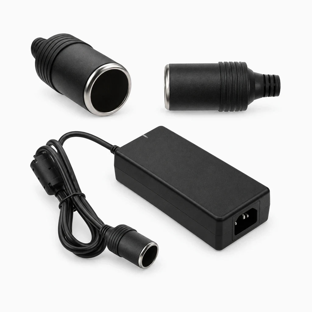 Adaptateur compact allume cigare, disponible en versions US UK AU EU pour prises murales universelles