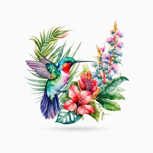 Sticker voiture humour avec motif colibri multicolore prêt à poser