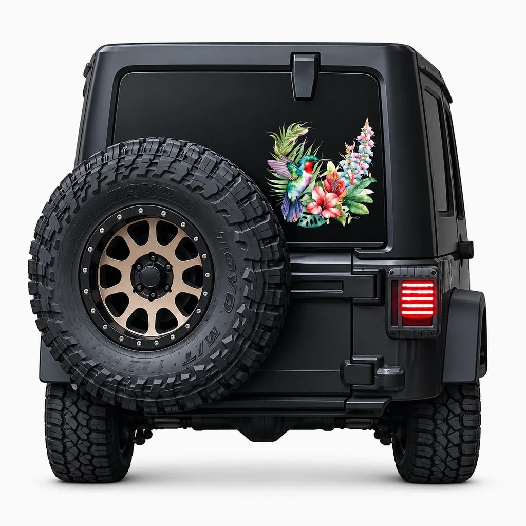 Autocollant sticker humour colibri applicable sur surface lisse pour véhicule ou ordinateur