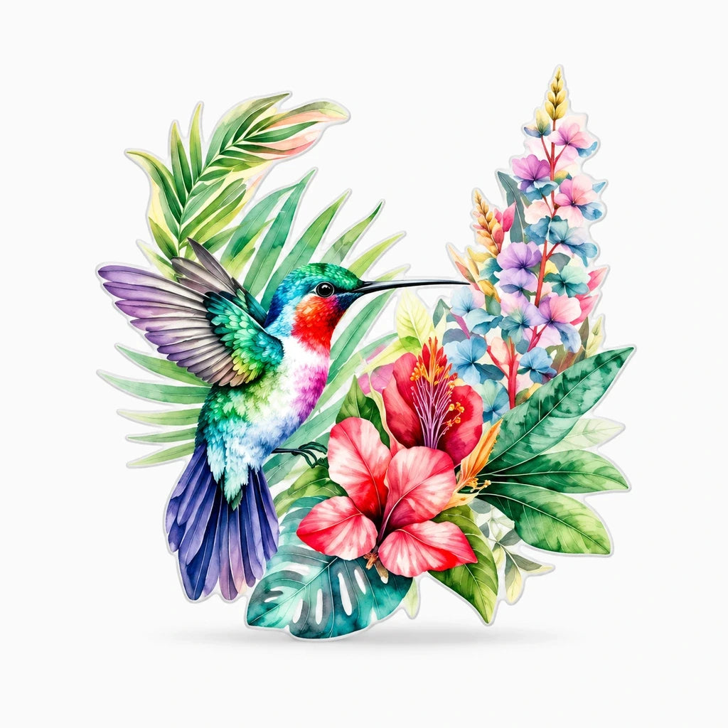 Pose de l'autocollant voiture motif colibri humoristique sur vitre ou surface lisse