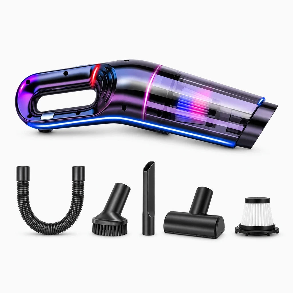Aspirateur à eau voiture noir avec poignée compacte pour nettoyer sièges et tapis