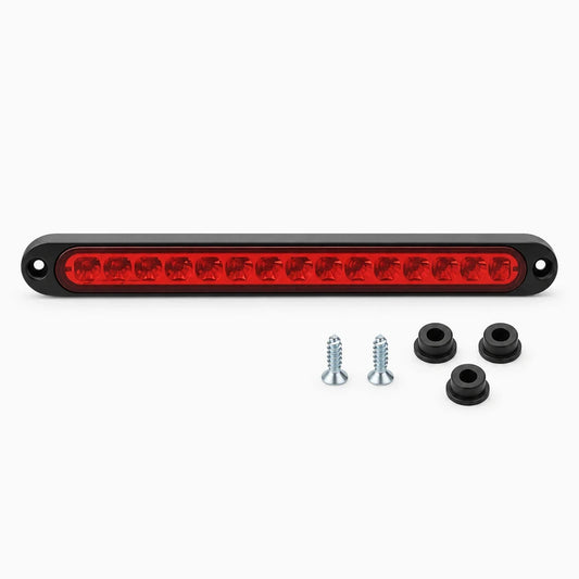 Barre led voiture compacte avec 15 LED rouge, vue de profil pour installation arrière
