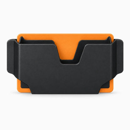 Rangement voiture compact noir installé dans véhicule pour tickets parking et cartes carburant
