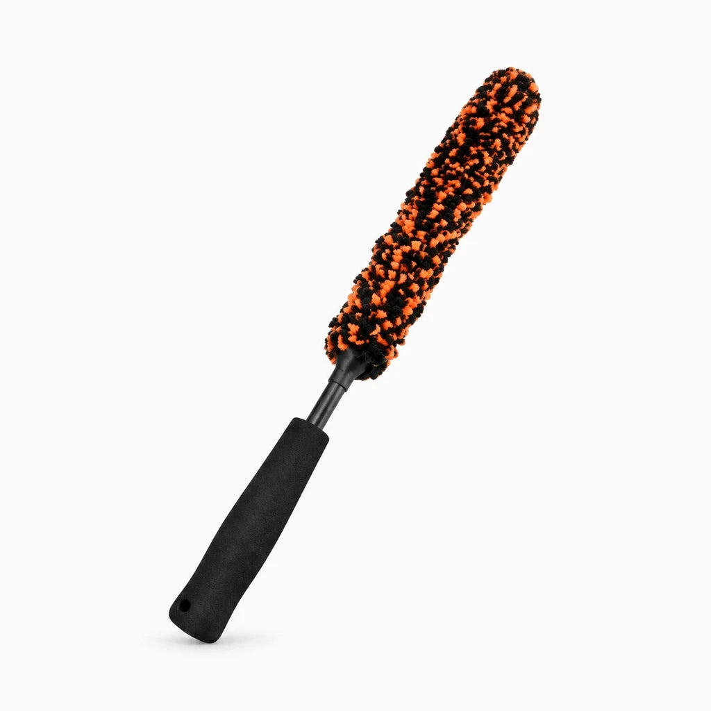 Brosse voiture pliable en microfibre avec tête souple pour nettoyer les jantes sans traces