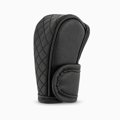 Cache pommeau de vitesse en cuir PU noir avec texture antidérapante pour levier de transmission