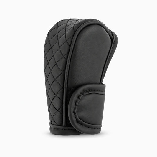 Cache pommeau de vitesse en cuir PU noir avec texture antidérapante pour levier de transmission