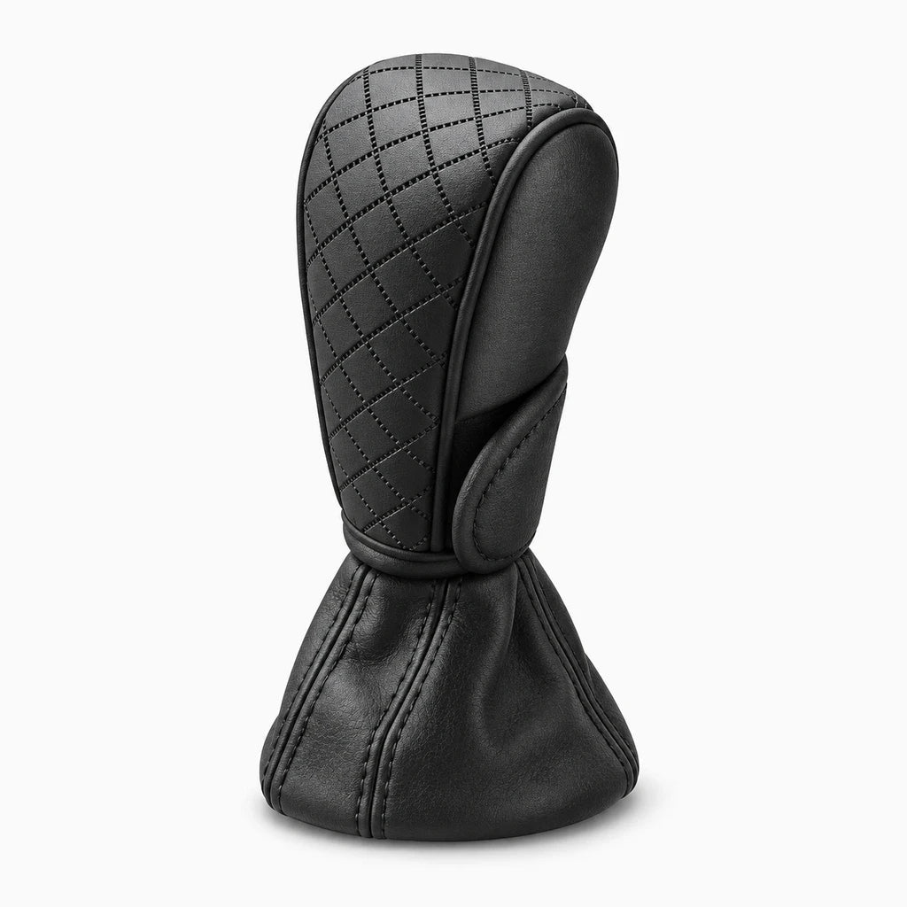 Revêtement souple et résistant sur pommeau de vitesse, prise ergonomique améliorée en conduite