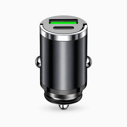 Adaptateur chargeur rapide voiture noir compact pour prise allume-cigare