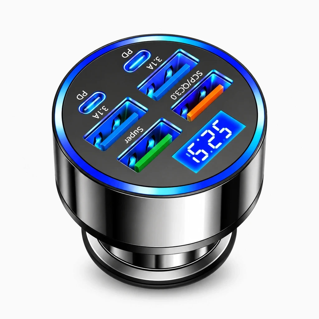 Port USB Type-C PD et Quick Charge 3.0 sur chargeur voiture pour téléphone compact