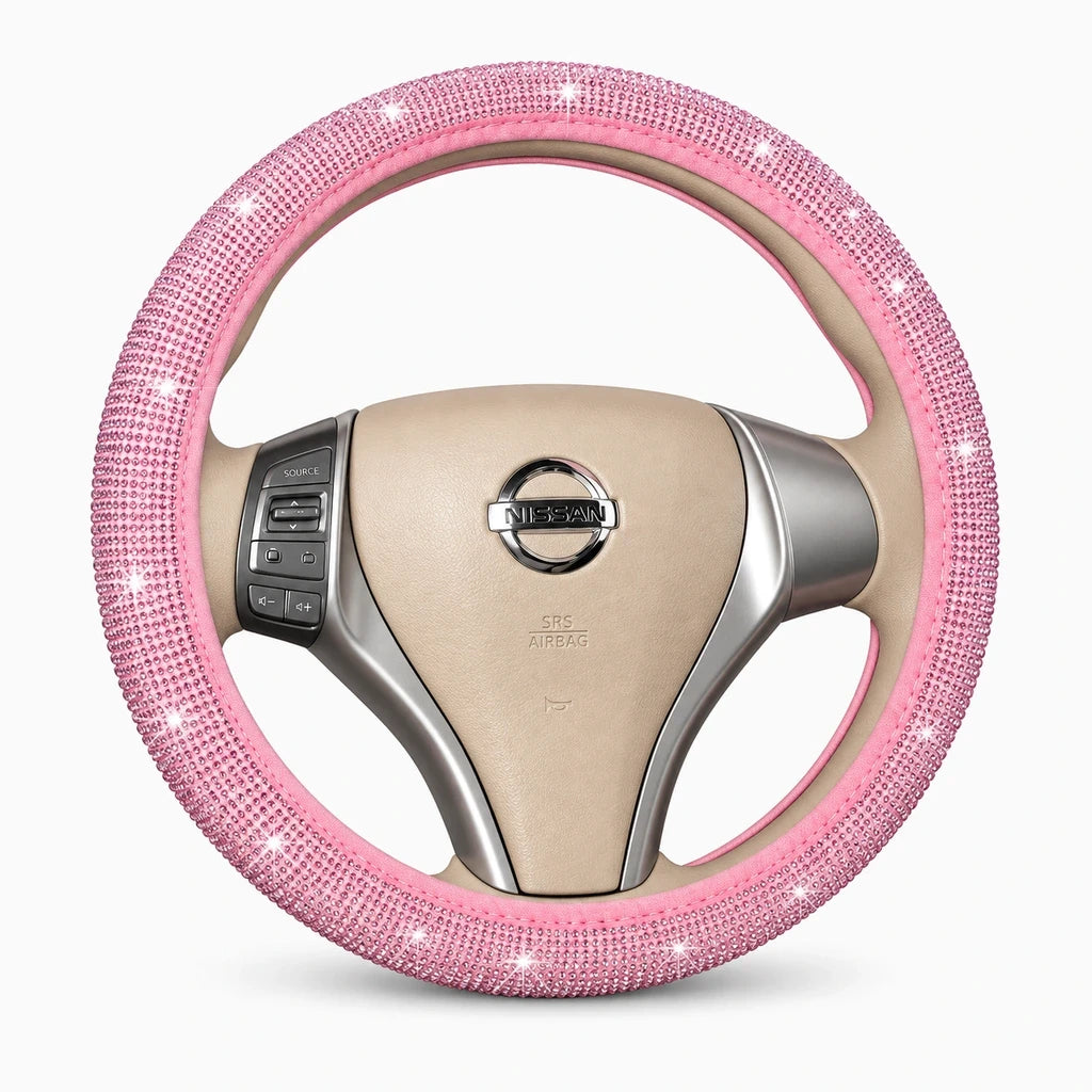 Housse de volant rose diamant avec prise en main pailletée améliorée