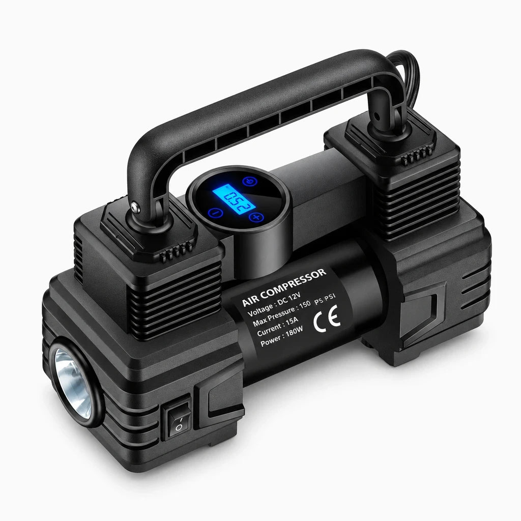 Gonfleur électrique doté d'un affichage lumineux et d'un connecteur pour valve de pneu