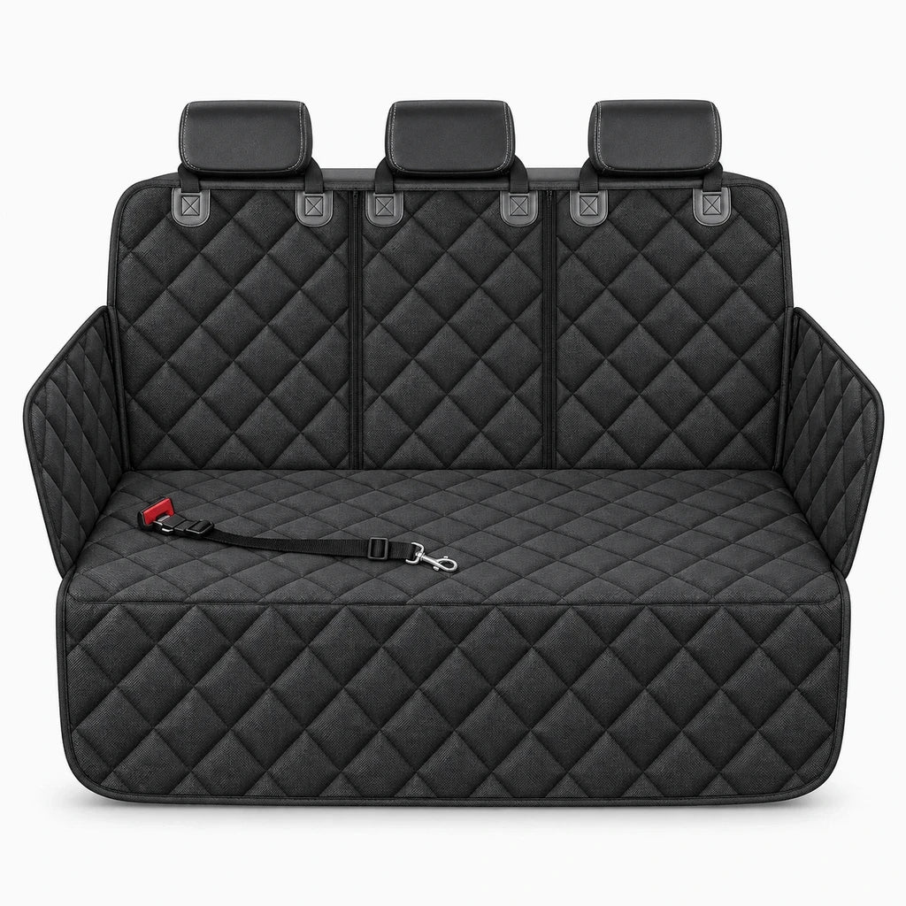 Housse pour chien en voiture avec barrière imperméable, maintenant l'animal en place lors du trajet