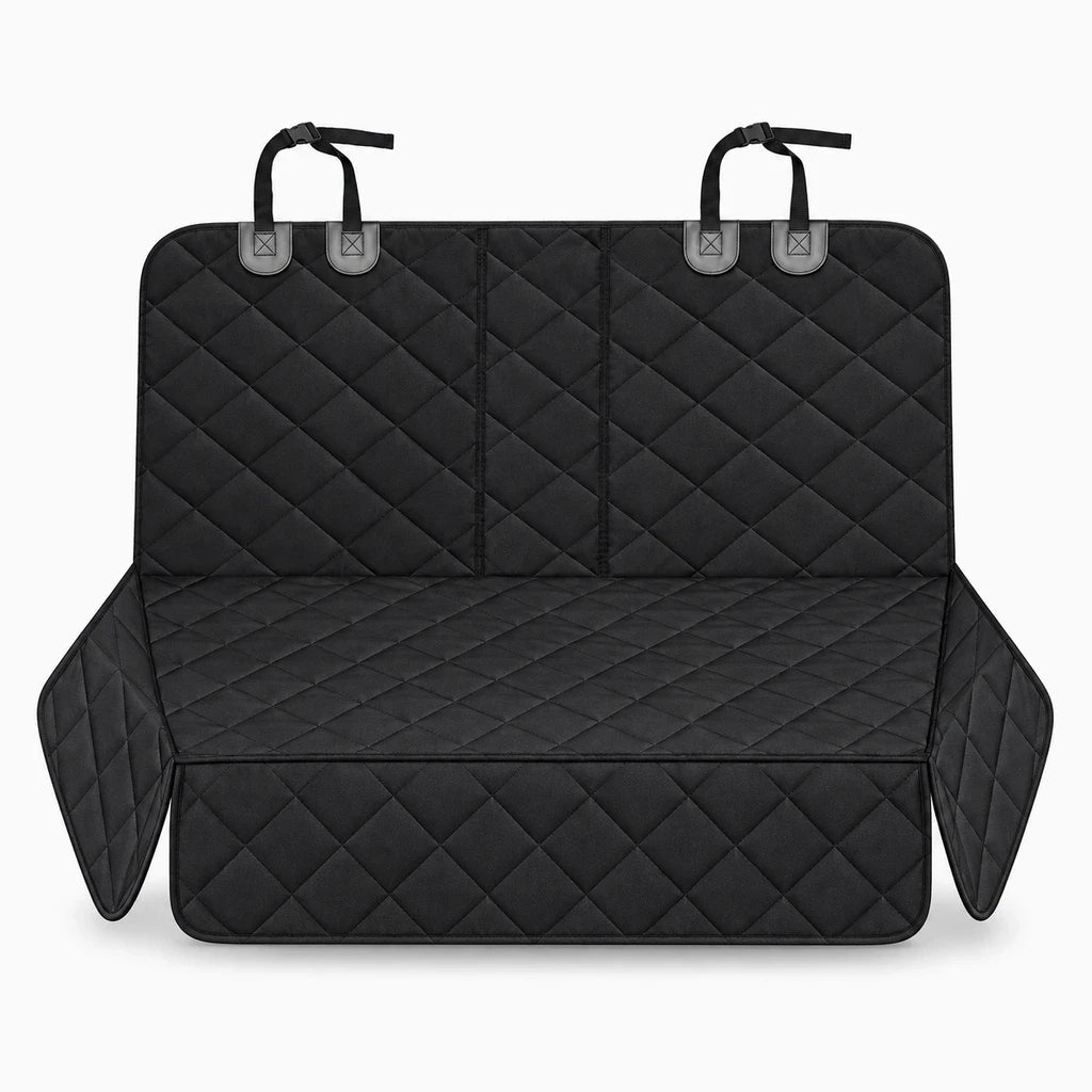 Détail de la housse voiture chien montrant la texture antidérapante et la protection contre poils et boue