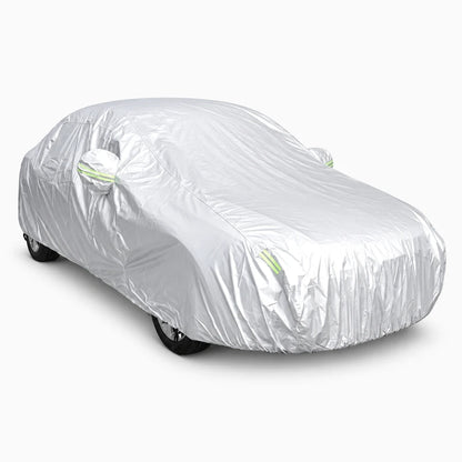 Housse voiture extérieur haute protection enveloppant complètement une berline du toit aux roues