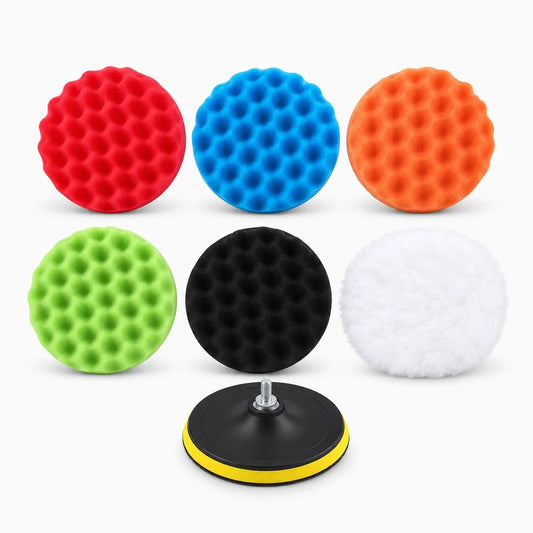 Kit polissage voiture avec tampons de différentes tailles et disques d'accessoires pour polisseuse