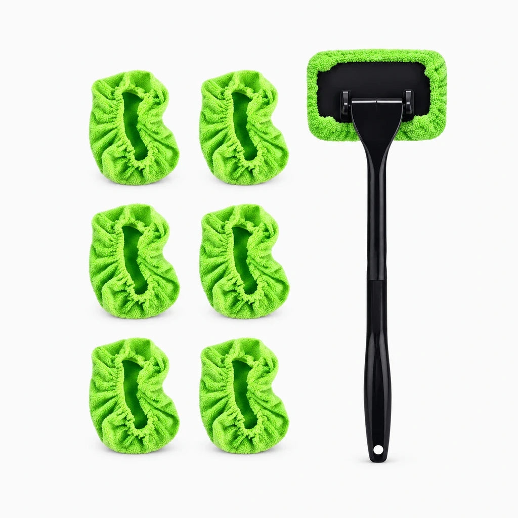 Tampons microfibre réutilisables verts pour lave vitre voiture, absorbants et sans rayures