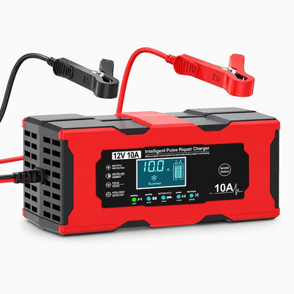 Chargeur compact batterie voiture compatible moto, prêt à brancher sur prise domestique
