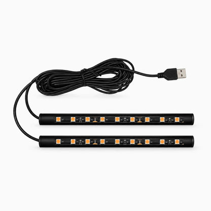 Néon automobile blanc connecté en USB avec boîtier compact et commande d'allumage facile d'accès