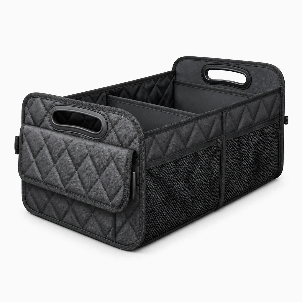 Organisateur coffre voiture avec 6 poches en polyester imperméable pour ranger outils et accessoires