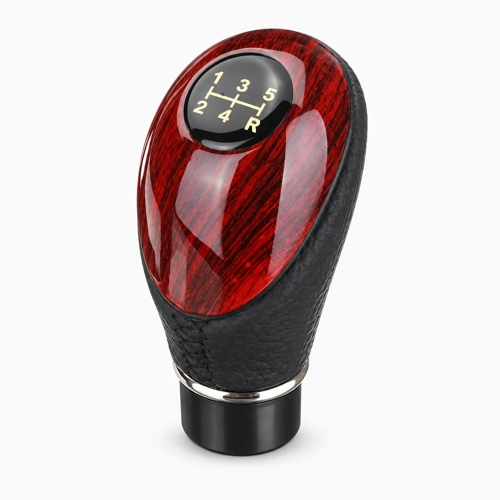 Pommeau de vitesse bois noir avec grip ergonomique pour levier de boîte manuelle