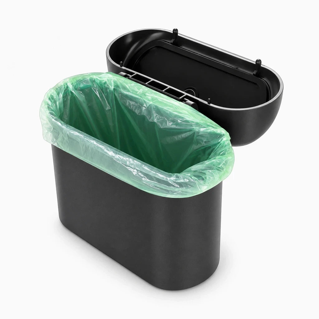Poubelles voiture compactes empilées avec rouleaux de sacs de rechange inclus