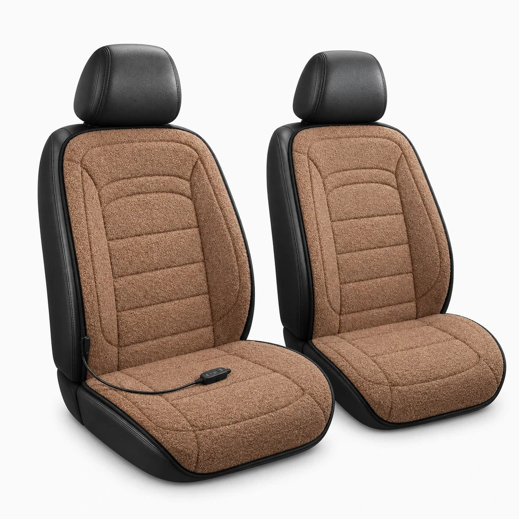 Vue d'ensemble du coussin chauffant voiture en position d'utilisation quotidienne