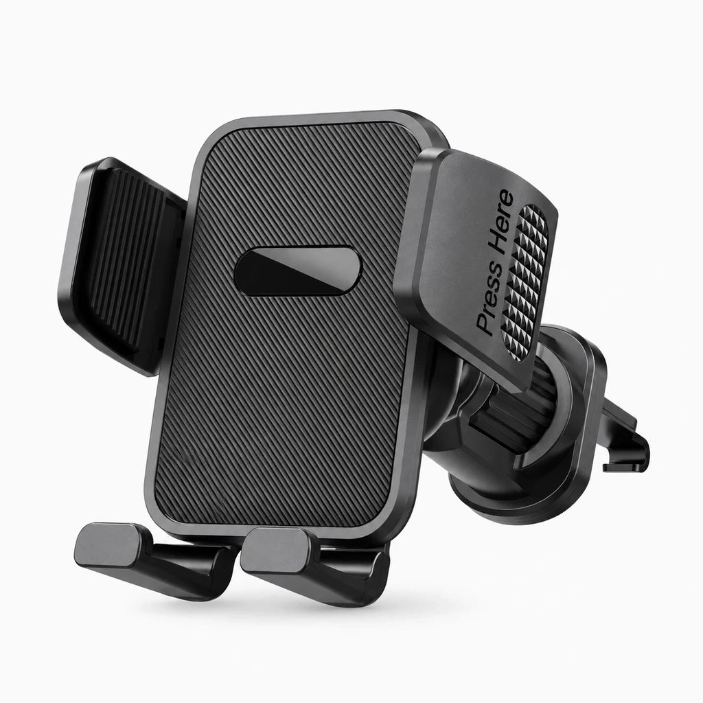 Support téléphone ventilation tableau de bord finition carbone compatible 4 à 7 pouces
