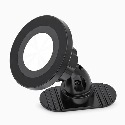 Support magnétique pour téléphone fixé au tableau de bord avec base adhésive noire