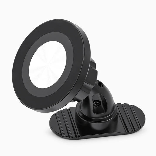 Support magnétique pour téléphone fixé au tableau de bord avec base adhésive noire