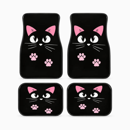 Tapis universel pour voiture noir avec motif graphique discret, ensemble de quatre pièces pour habitacle