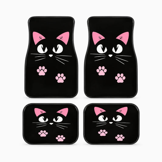 Tapis universel pour voiture noir avec motif graphique discret, ensemble de quatre pièces pour habitacle