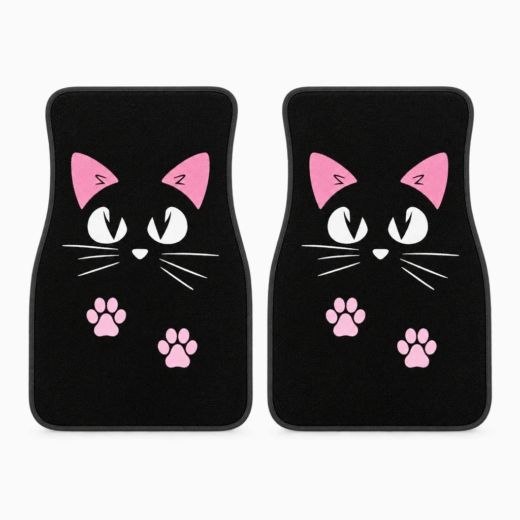 Tapis auto universel noir orné d'un dessin fin, protection complète pour plancher avant et arrière