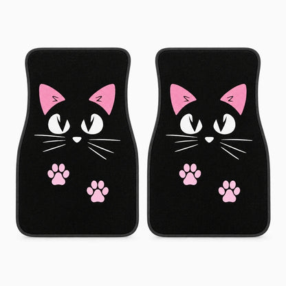 Tapis auto universel noir orné d'un dessin fin, protection complète pour plancher avant et arrière