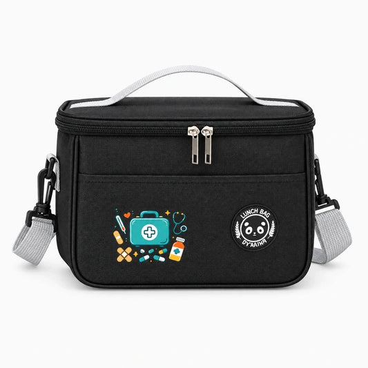 Trousse de secours voiture rouge avec compartiments de rangement pour pansements et médicaments