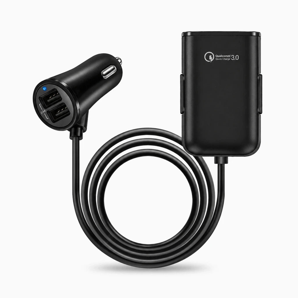 Adaptateur allume-cigare compact équipé de ports USB QC3.0 pour téléphones et tablettes